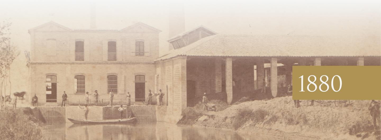 Vintage photo showing the land reclamation work at Tenuta Ca’ Corniani